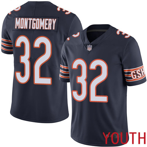 Chicago Bears Limited Navy Blue Youth David Montgomery Home Jersey NFL Football #32 Vapor Untouchable->women nfl jersey->Women Jersey